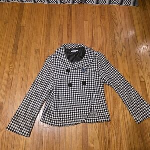 Pendleton Houndstooth Double-Breasted Women's Jacket - Black & White